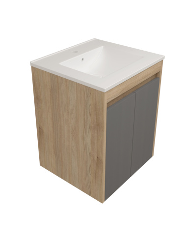 Фасад для тумбы под раковину Teymi Netta T60607 23х2х53 цвет графит - фото 2