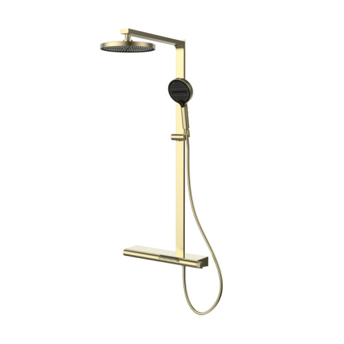 Душевая стойка Vincea Arco VSFS-4AR1BG настенная цвет брашированное золото - фото 2