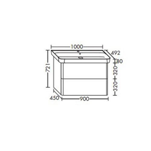 Тумба с раковиной Burgbad Iveo SFEY100F2833G0169C0001*1 100х49х72 подвесная цвет белый глянцевый - фото 2