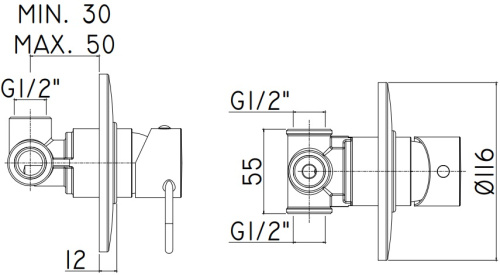 Смеситель для душа Paffoni Joker JK011NO встраиваемый в стену черный - фото 2