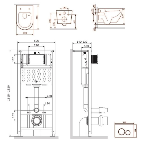 Комплект унитаз с инсталляцией с клавишей смыва Am.Pm Like IS49001.801900 - фото 3