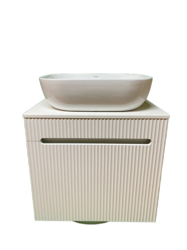 Тумба с раковиной Sintesi STL.W7025_SIN-LVB-APP-403 60х55х50 подвесная цвет перламутровый/оранжевый - фото 2