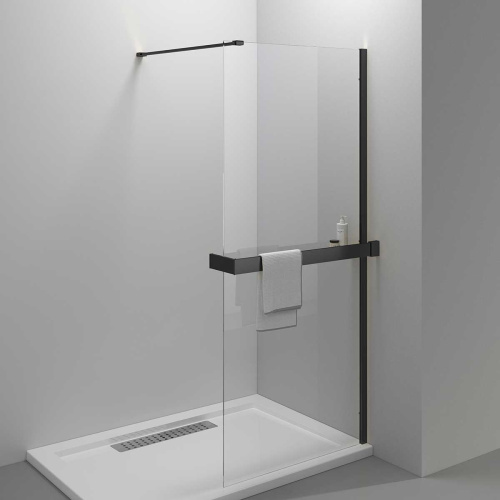 Душевая перегородка Vincea Walk in HR VSW-4HR900CLB 90х200 стекло прозрачное профиль черный матовый