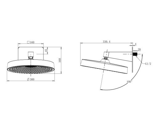 Верхний душ Wonzon & Woghand WW-HS099-MW белый - фото 2