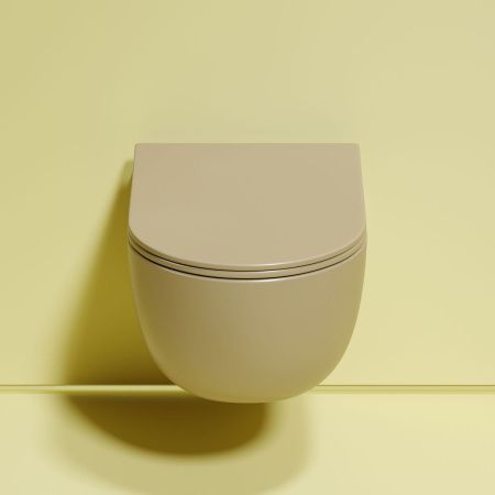 Унитаз подвесной Ceramica Nova MODENA CN6063MC коричневый с сиденьем микролифт безободковый душевой смыв