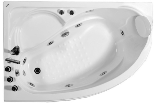 Ванна акриловая гидромассажная Gemy G9009 B L 150х100 пристенная асимметричная с каркасом - фото 3