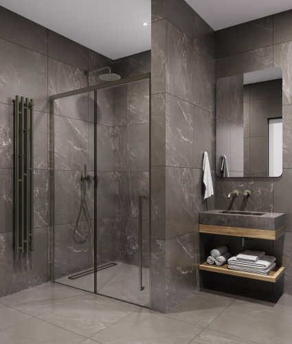 Душевая дверь Timo T51R 150х200 стекло прозрачное профиль никель - фото 2