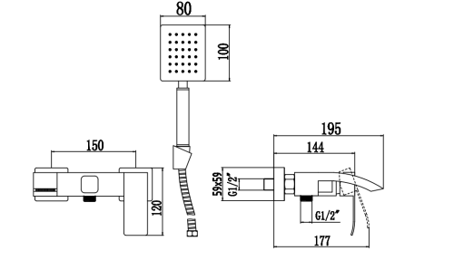 Смеситель для ванны и душа Fmark FS8624 настенный сатин - фото 2