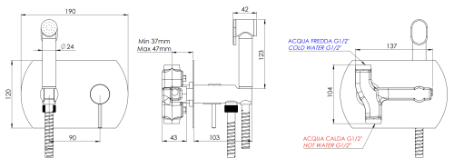 Гигиенический душ со смесителем Remer N60W хром - фото 2