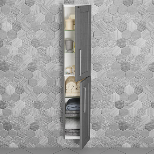 Шкаф-пенал СанТа Венера 521005 30х31х150 подвесной цвет дуб серый - фото 3