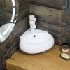 Раковина из сантехнического фарфора Melana 320350-805 40х40 накладная цвет белый 1 отверстие под смеситель