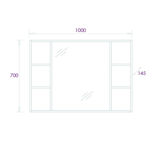 Зеркало-шкаф Onika Тимбер 210017 100х15х70 подвесной - фото 3