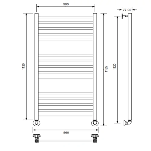 Полотенцесушитель Veconi Vero-A V12050GR-A 50х120 водяной графит - фото 3