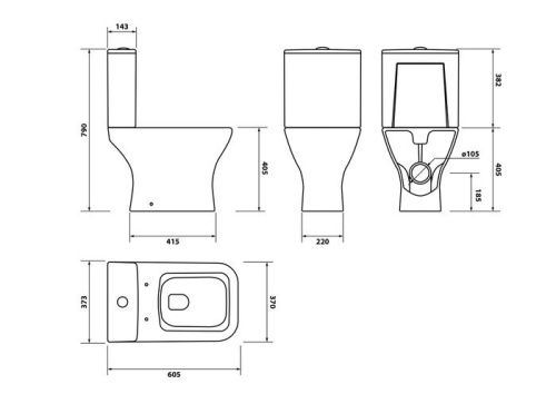 Унитаз-компакт напольный с бачком IDDIS Torr TORRDSEi24 белый с сиденьем микролифт безободковый каскадный смыв - фото 4