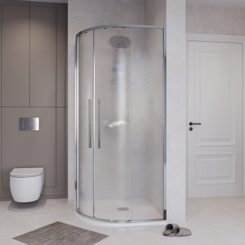 Душевой уголок Niagara Nova NG-3626-34 90х90 стекло шиншилла профиль хром глянцевый без поддона - фото 4