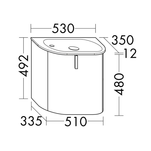 Тумба с раковиной Burgbad Lavo 2.0 SGCG053LG0227F5048C0037 53х35х49 подвесная цвет белый глянцевый - фото 2