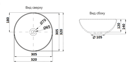 Раковина из сантехнического фаянса CeramaLux 486 30х30 накладная цвет многоцветный без отверстий под смеситель