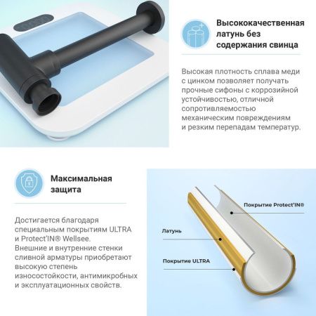 Сифон для раковины Wellsee Drainage System 182105000 черный
