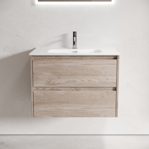 Тумба под раковину Sancos Libra LB70EG 69х45х50 подвесная цвет дуб галифакс натуральный - фото 4