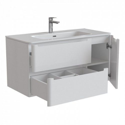 Тумба с раковиной IDDIS Edifice EDI10W1i95K 100х47х50 подвесная цвет белый - фото 2