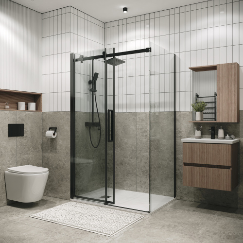 Душевой уголок Grossman Classic 120.K33.04.1290.42.00 120х90 стекло прозрачное профиль графит матовый без поддона - фото 5