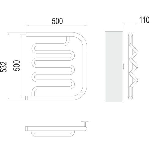 Полотенцесушитель Terminus 4620768880971 50х53 водяной хром - фото 3