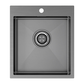 Кухонная мойка Paulmark VELTEN 45 PM804551-GM 45х51 цвет вороненая сталь