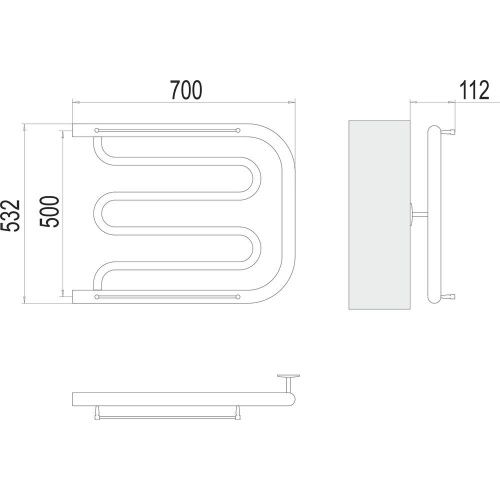 Полотенцесушитель Terminus 4620768881305 70х53 водяной хром - фото 3