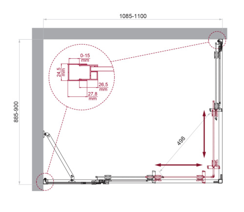 Душевой уголок BelBagno LUCE LUCE-AH-21-110/90-C-Cr 110х90 стекло прозрачное профиль хром глянцевый без поддона - фото 2
