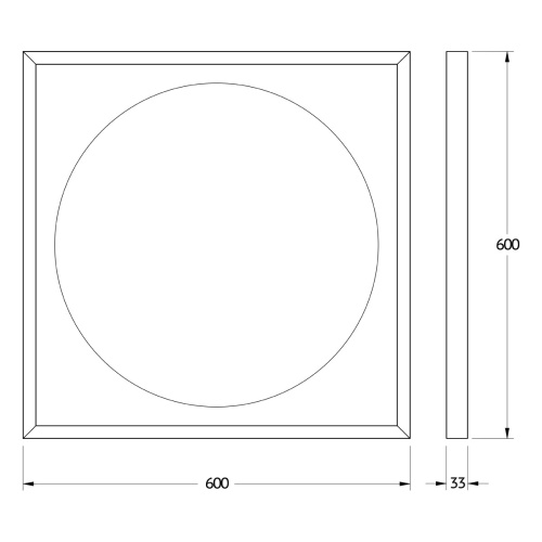 Зеркало в ванную Defesto ECLIPSE DF 2231S 60х60 цвет черный - фото 2