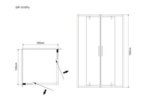 Душевой уголок Grossman Forta GR-1010Fo 100х100 стекло прозрачное профиль хром глянцевый без поддона - фото 3