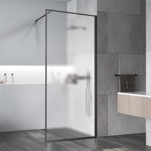 Душевая перегородка Vincea Walk in HP Art VSW-1HP800FLGM 80х200 стекло рифленое профиль вороненая сталь