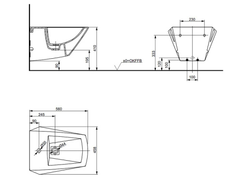 Биде TOTO BT682V1#XW подвесное - фото 3