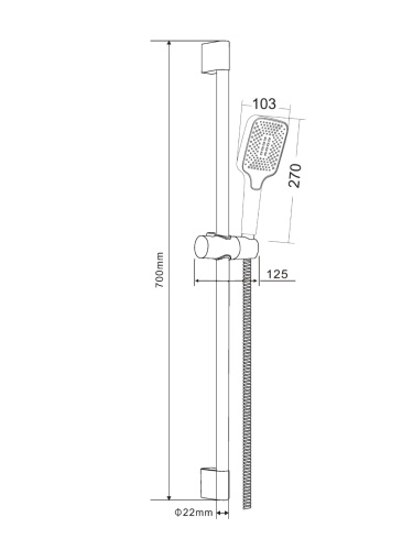 Душевой гарнитур Orange  OS142b настенный  черный - фото 5