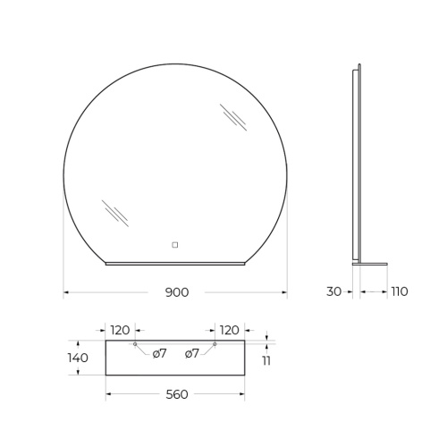 Зеркало в ванную BelBagno SPC-RNG-900-LED-TCH-MENS 90х90 - фото 5