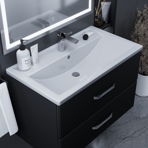 Раковина из литьевого мрамора Uperwood Foster 291020342 80х46 полувстраиваемая цвет белый - фото 3