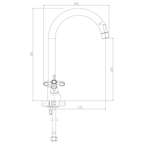 Смеситель для кухни Rossinka RS42 RS42-72 на мойку хром - фото 2