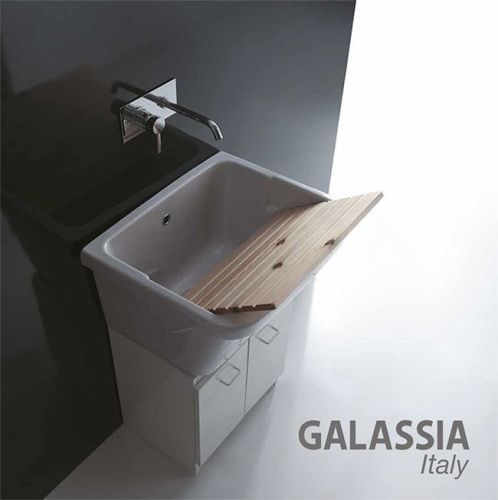 Раковина из сантехнического фарфора Galassia Iside 2001 60х50 накладная цвет белый - фото 3