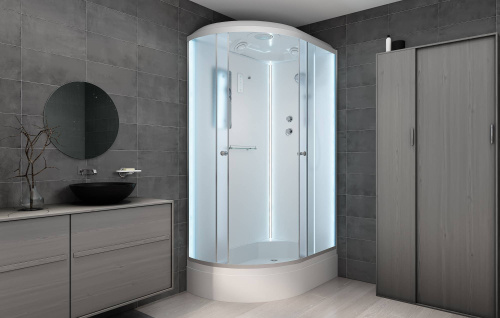 Душевая кабина AvaCan D312SRLED 120х90 асимметричная с крышей ориентация правая - фото 3