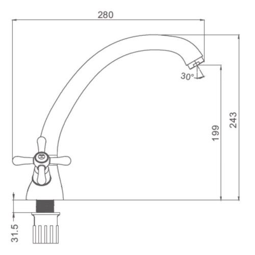 Смеситель для кухни ProHanss P10.40 на мойку хром - фото 3