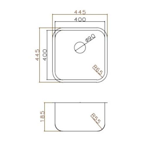 Кухонная мойка Grandex Aqua SELECT 44 2003333 45х45 цвет графит поверхность матовая - фото 3