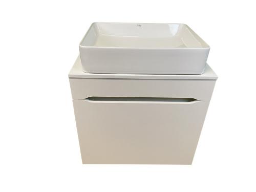 Тумба с раковиной Sintesi STL.W7013_SIN-LVB-APP-407 60х55х50 подвесная цвет белый - фото 4