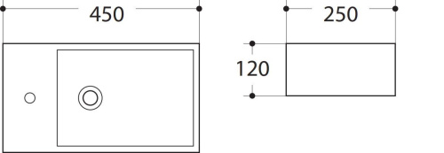 Раковина керамическая Art&Max AM-7948-R 45х25 подвесная цвет белый - фото 2