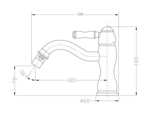 Смеситель Bronze de Luxe TIFFANY 1902BR на биде бронза - фото 3