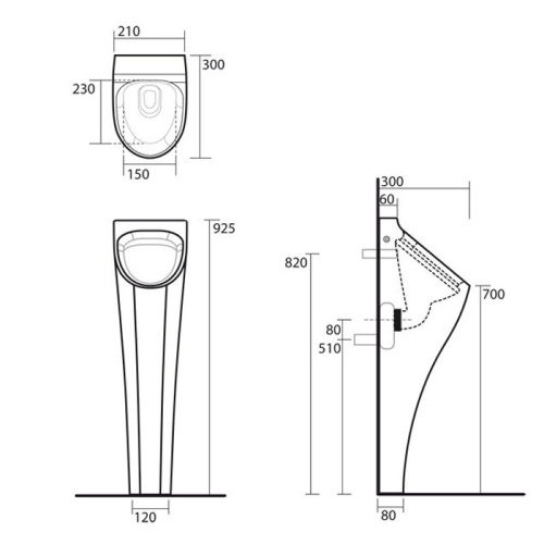 Писсуар Kerasan Aquatech 373001 напольный белый - фото 2