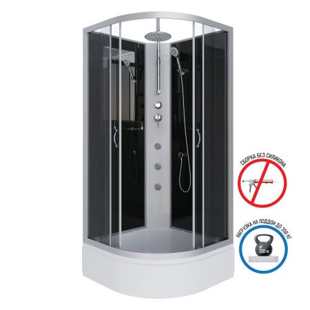 Душевая кабина Niagara Classic 35031434BKTG 80х80 четверть круга без крыши ориентация универсальная