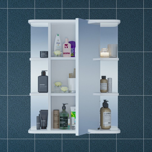 Зеркало-шкаф СанТа Герда 101041 60х18х70 подвесной цвет белый - фото 2