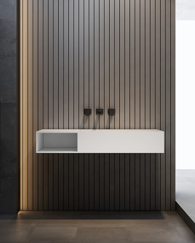 Тумба с раковиной Abber AS2640-1.2 L 120х46х20 подвесная цвет белый матовый - фото 4