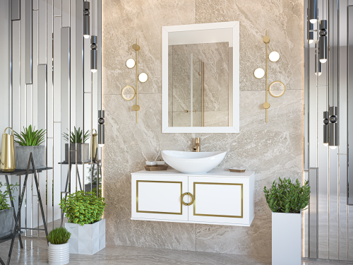 Зеркало в ванную Brevita Steffany STEF-02075-01-01 80х105 цвет белый - фото 3