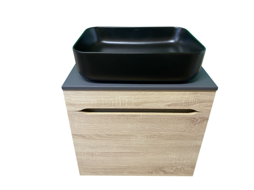 Тумба с раковиной Sintesi STL.W7017_SIN-LVB-APP-409BM 60х55х50 подвесная цвет бежевый - фото 4